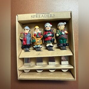 Festive set of 4 Christmas carolers Character Spreaders Set